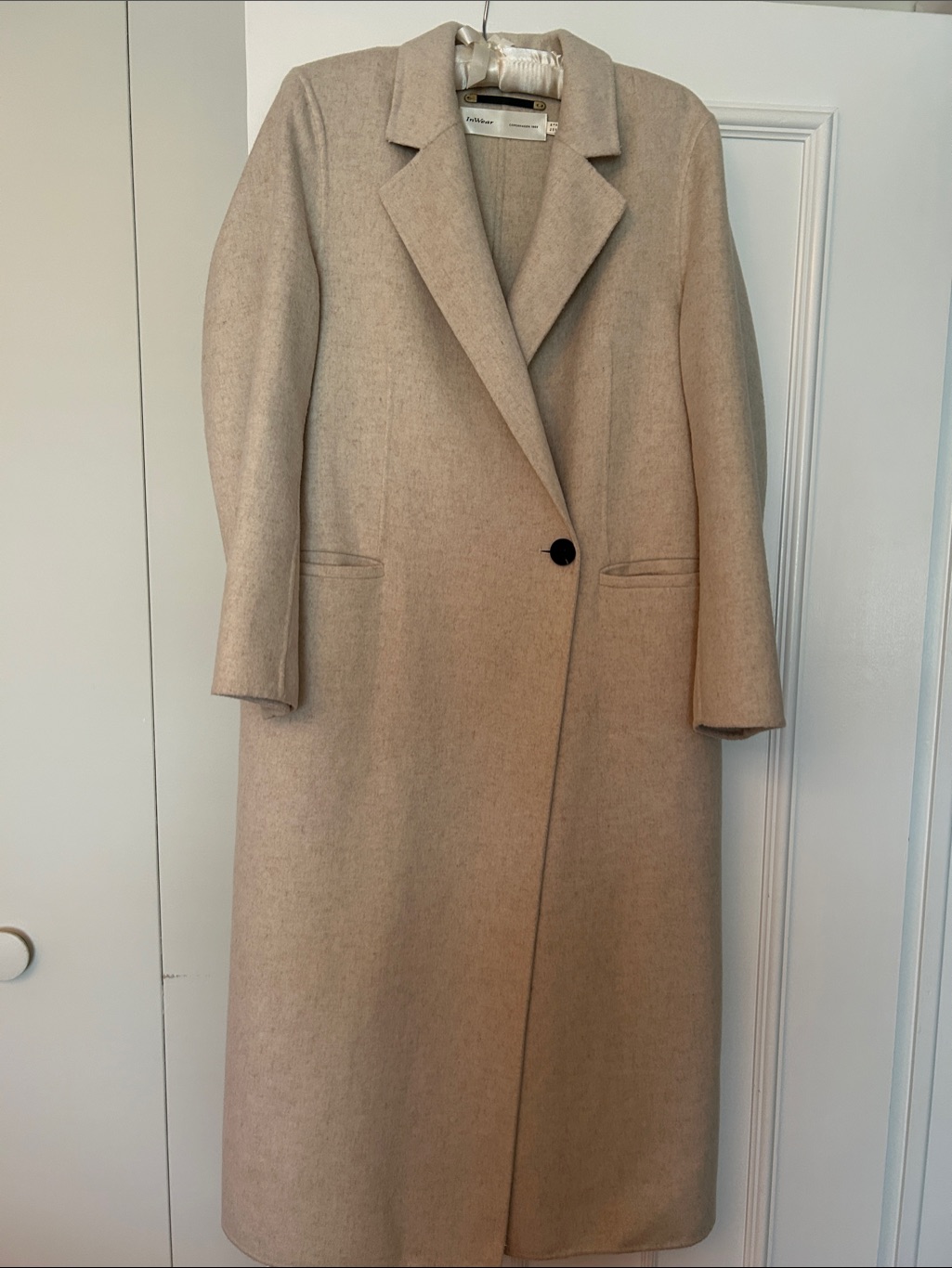 Women's Single-Button Long Trench Coat In Light Taupe